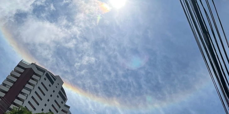 Halo solar chama a atenção de moradores de Belém; entenda o fenômeno