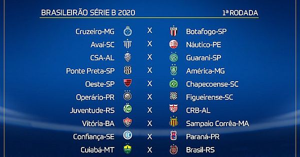 Calendário do Brasileirão 2019 – Série B, Futebol