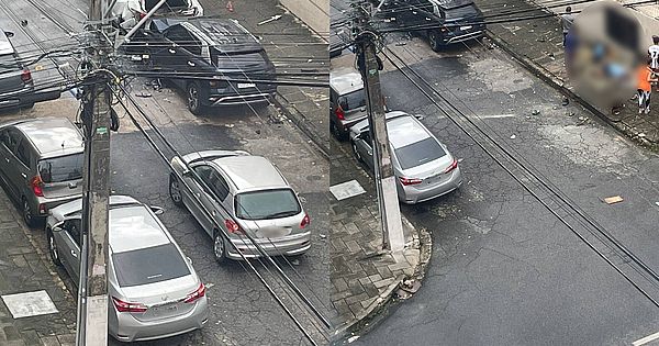 Carro bate em veículos e atropela duas pessoas na Ponta Verde, em Maceió, Alagoas