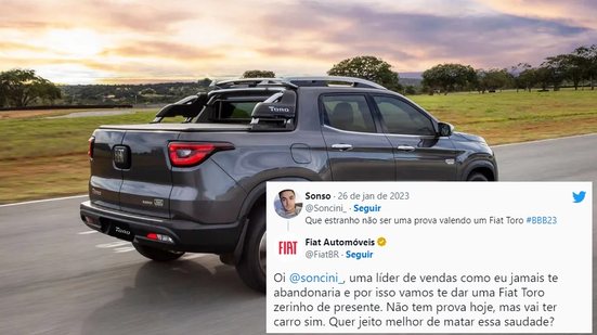 Imagem Fiat dá carro para telespectador que sentiu falta da marca no BBB 23