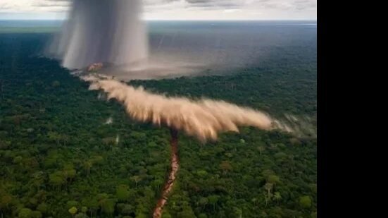 O fenômeno é grande risco para a decolagem e pouso de aviões - David Urquiza/Arquivo pessoal