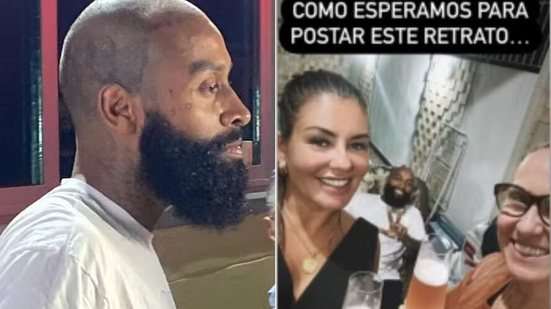 Nego Di ao deixar a prisão e em postagem das advogadas Tatiana Vizzotto Borsa e Camila Kersch Rodrigues pouco depois - Foto: Reprodução/Redes Sociais