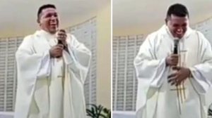 O padre riu durante mais de dez minutos - Reprodução