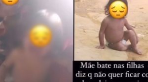 Imagens da agressão e das crianças abandonadas em uma rua de barro circularam nas redes sociais - Reprodução/Redes Sociais