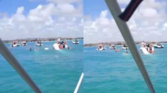 Catamarã estaria superlotado e alguns dos turistas não estariam usando coletes salva-vidas - Foto: Reprodução