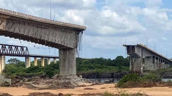 Ponte Juscelino Kubitschek, que liga os estados de Tocantins e Maranhão, cedeu no vão central - Reprodução