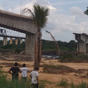 Desabamento parcial da ponte que liga as cidades de Aguiarnópolis (TO) e Estreito (MA), na BR-226 - Foto: Reprodução/Polícia Militar do Tocantins