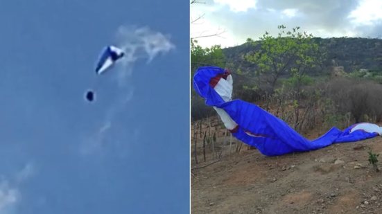 Turista morre após queda de parapente no sertão da Paraíba - Reprodução