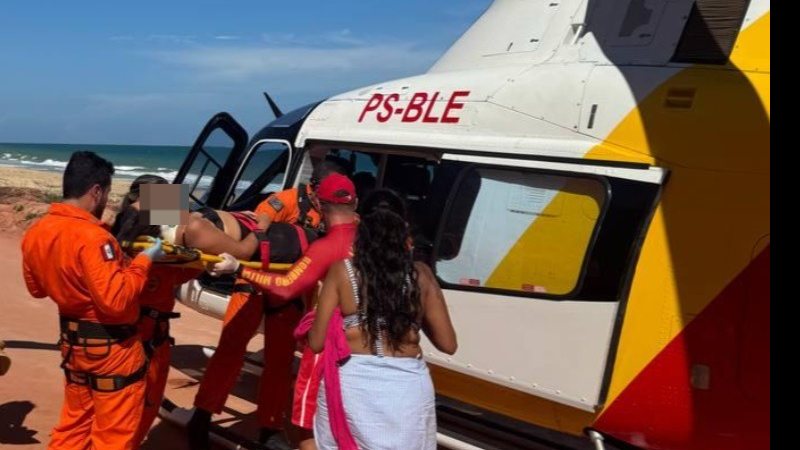 Vítima precisou ser atendida e socorrida de helicóptero - Cortesia ao TNH1