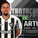 Botafogo anuncia oficialmente contratação do atacante Artur - Divulgação / Botafogo