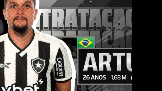 Botafogo anuncia oficialmente contratação do atacante Artur - Divulgação / Botafogo