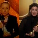 Fernanda Montenegro no Globo de Ouro de 1999 e Fernanda Torres na premiação de 2025 - Foto: Reprodução/Youtube