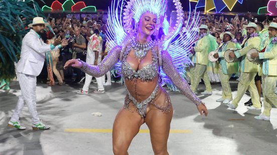 Paolla Oliveira se despediu do posto de rainha da bateria da Grande Rio no Carnaval 2025 - Fotoarena / Folhapress