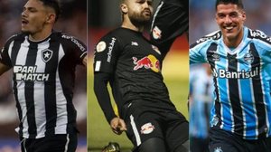 Vítor Silva/Botafogo, Ari Ferreira/Red Bull Bragantino e Lucas Uebel/Grêmio