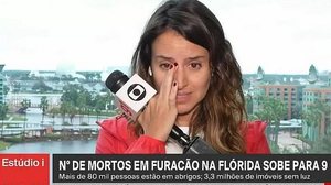 Repórter da Globo chora ao vivo após fazer cobertura do furacão Milton | Reprodução / GloboNews