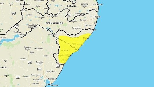 Imagem Inmet alerta para acumulado de chuvas em Maceió e mais 59 cidades de AL