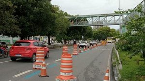 Interdição acontece na passarela do Canaã | Foto: Reprodução/Ascom SMTT