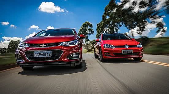 Chevrolet Cruze e Volkswagen Golf | Reprodução