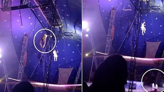 A queda aconteceu após o artista desequilibrar durante uma apresentação na estreia de um circo | Foto: Reprodução