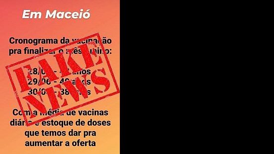 Imagem Maceió: É falso cronograma de vacinação que circula nas redes sociais