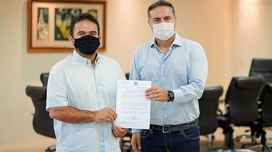 Deputado Marcelo Victor e governador Renan Filho em reunião na manhã desta sexta-feira (19) | Foto: Márcio Ferreira / Agência Alagoas