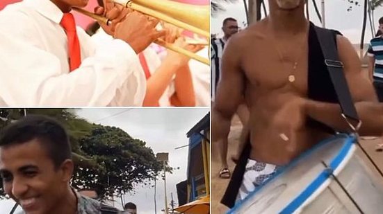 Os três jovens músicos morreram vítimas do acidente: Everton, de camisa branca, Rafael, abaixo, e Dayvid, à direita da foto | Reprodução/Redes Sociais