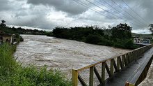 Imagem Após chuvas, rios Jacuípe e Mundaú atingem nível de atenção e são monitorados pela Defesa Civil