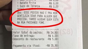 Imagem Empatia: cliente faz pedido em Maceió e pede que lanche seja entregue a quem precisa