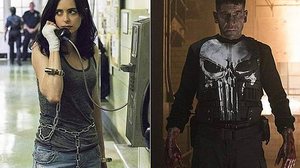 A atriz Krysten Ritter, em 'Jessica Jones' e o ator Jon Bernthal, em 'O Justiceiro' | Divulgação