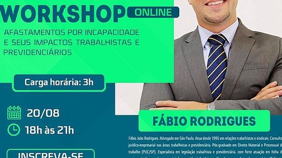 Imagem ABRH-AL realiza workshop online sobre afastamentos por incapacidade e seus impactos trabalhistas e previdenciários