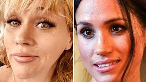 Samantha Markle e sua irmã Meghan Markle | Twitter/Ben Birchall