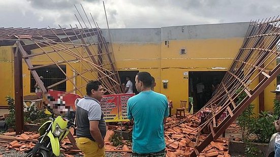 Telhado de restaurante desabou e deixou feridos em Marechal | Cortesia ao TNH1