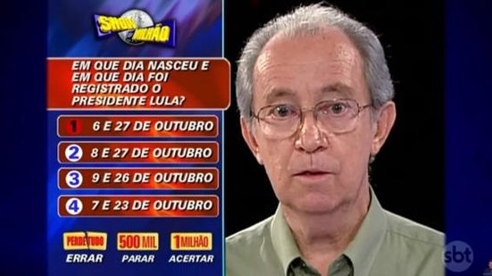 Programa teve único ganhador até hoje. O aposentado sul-mato-grossense Sidiney de Moraes | Foto: Reprodução / SBT