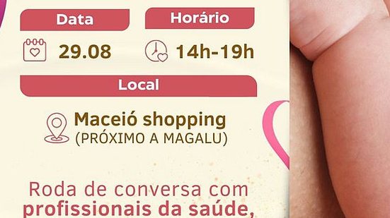 Imagem Entrelace e Maceió Shopping promovem Dia D de Amamentação em comemoração à campanha Agosto Dourado