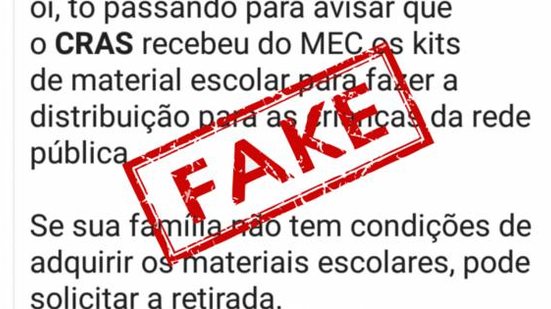 Imagem Kits escolares: Semas alerta para mensagens falsas em celular