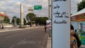 Modelo dos adesivos colados em pontos de ônibus de Juazeiro | Fernanda Barbosa/ Arquivo Pessoal