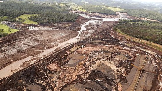 Vista aérea da região afetada pelo rompimento da barragem da mina Córrego do Feijão, em Brumadinho (MG) | Andre Penner