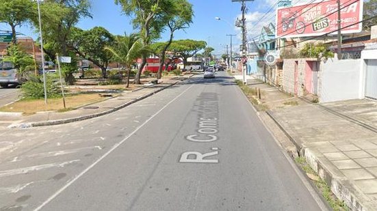 Acidente aconteceu na rua Comendador Calaça | Reprodução Google Maps