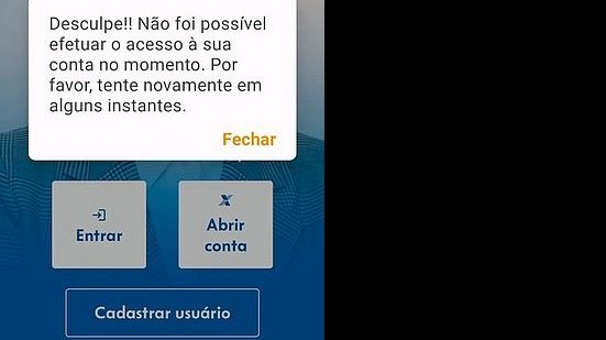 Mensagem que aparece no aplicativo da Caixa quando os usuários tentam fazer o login | Reprodução / X