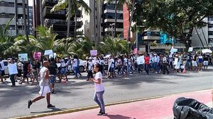 Protesto foi realizado nesta manhã | Reprodução / Redes Sociais