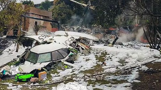 Os destroços do avião da Voepass | Divulgação / SSP-SP