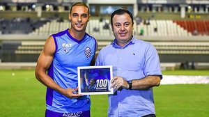 Celsinho completou 100 jogos pelo CSA na partida contra o Coruripe, na semifinal do Alagoano. Jogador chegou ao clube em 2017 | Francisco Cedrim / RCortez / ASCOM CSA