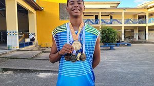 Imagem Estudante da rede estadual coleciona medalhas no atletismo e vai disputar Sul-Americano