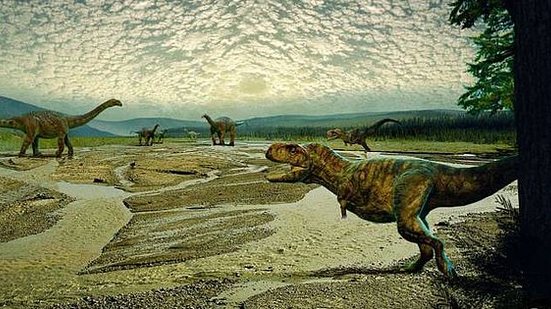 Reprodução exibe a aparência provável do dinossauro | Museu de Paleontologia Pedro Candolo/Divulgação