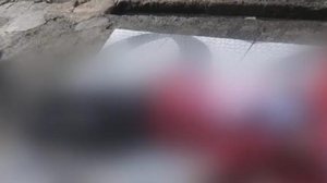 Homem assassinado estava vestindo uma camisa e um boné da torcida organizada Comando Vermelho | Foto: Reprodução / TV Pajuçara