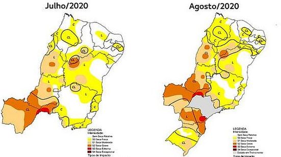 Imagem Monitor registra forte aumento da área com seca em Alagoas