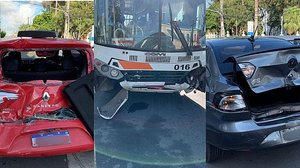 Ônibus sem freio bate em três carros no Cento de Maceió | Foto: Cortesia ao TNH1