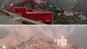 Antes e depois do terremoto em Marrocos | Reprodução/ Globo News