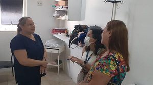 As enfermeiras Dayana Tenório e Maria do Carmo realizaram a supervisão no Hospital Veredas | Foto: Ascom SMS