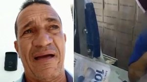 Imagem Vídeo: emocionado, motoboy devolve R$ 750 para lotérica após receber troco a mais